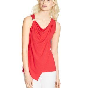 WHBM NWOT Sleeveless Asymmetrical Drape Top